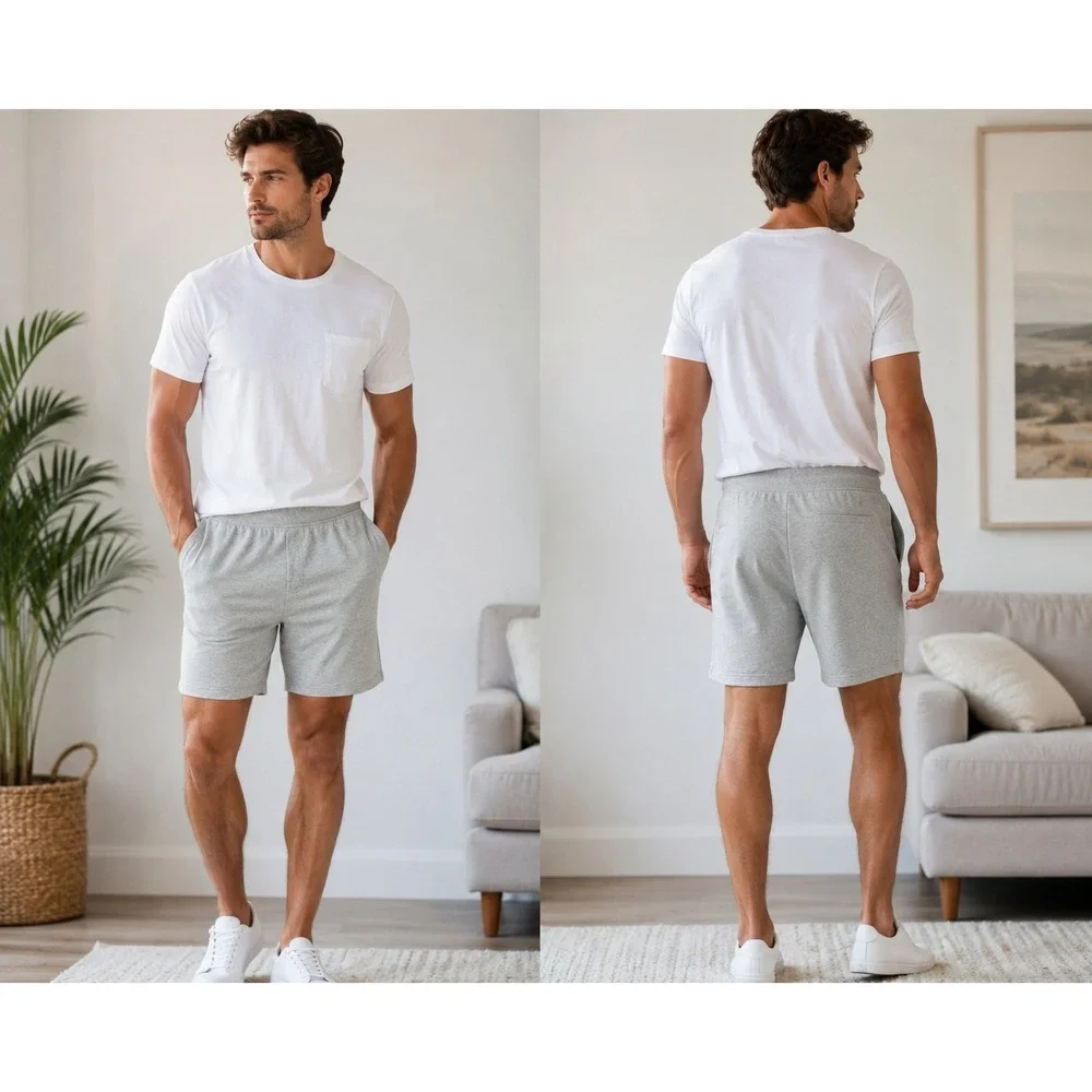 DudeRobe Men's Lounge Shorts S/M Gray Soft Stretch Pajama Sleepwear NWT Cozy